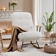 preview thumbnail 1 of 15, VECELO Rocking Chair Nursery Teddy Fabric Modern Upholstered Glider Rocker with High Backrest for Living Room & Bedroom White