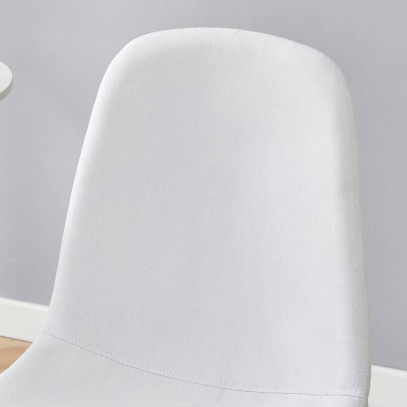 Modern Dining Chairs Set of 4, Linen-Cotton Chair with Metal Legs