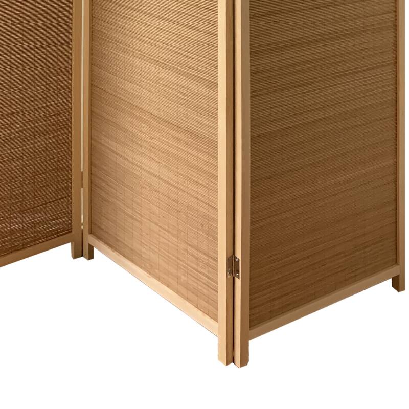 3 Panel Bamboo Shade Roll Room Divider, Natural Brown On Sale Bed Bath & Beyond 37170016