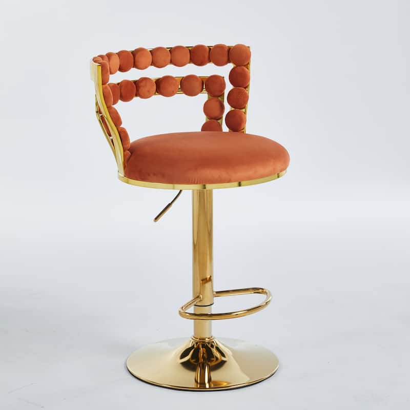 GDFStudio - Soren Mid-Century Modern Pedestal Bar Table Set with Swivel Adjustable Upholstered Counter-Height Stools