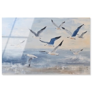Seagulls in Flight II Coastal Wall Decor Acrylic Print by Art Remedy ...