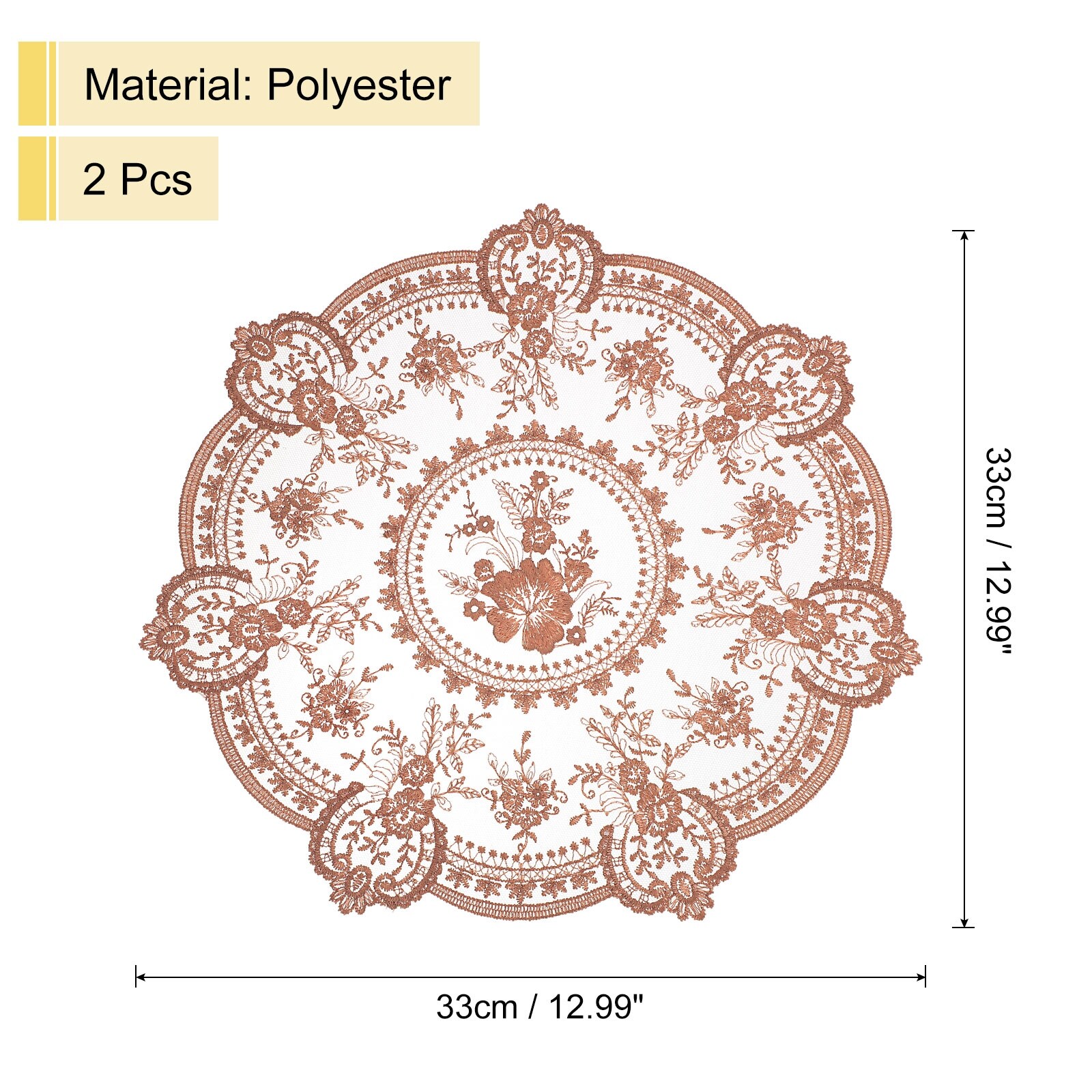 Retro Lace Placemats, French Crochet Doilies Delicate Embroidered Vase Mat Coaster for Home Decoration
