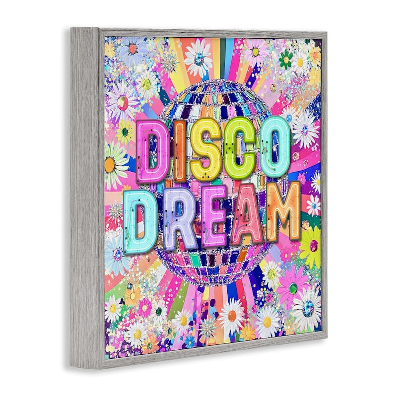 Stupell Vivid Disco Dream with Daisies Framed Giclee Art Design By Jess Stempel