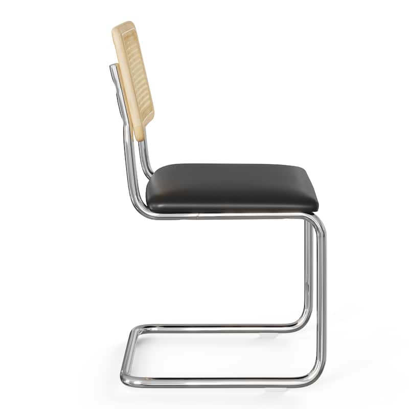 Hayward Cane Back Fabric Side Chair Chrome Frame (Set Of 2)
