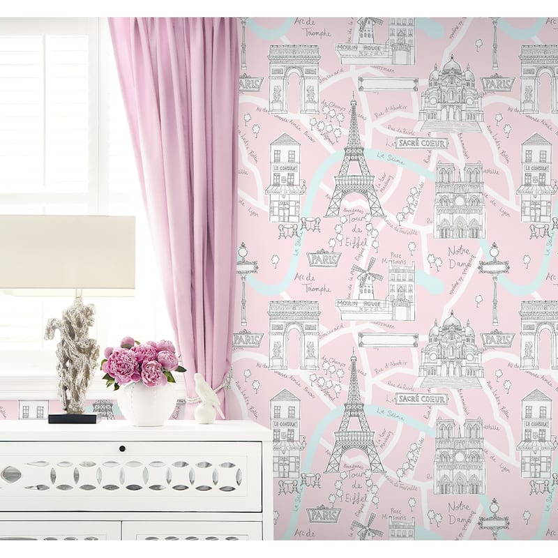 NextWall Paris Scene Peel and Stick Wallpaper