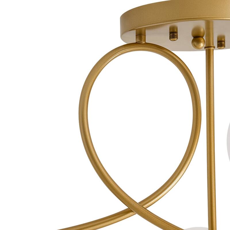 Modern 6-Light Milky Glass Globe Sputnik Semi Flush Mount