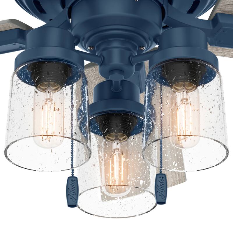 Hunter 44" Hartland Ceiling Fan with LED Light and Pull Chains - Farmhouse, Transitional