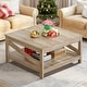 preview thumbnail 7 of 51, Moasis Farmhouse Coffee Table with Shelf, 2-Tier Center Table for Living Room
