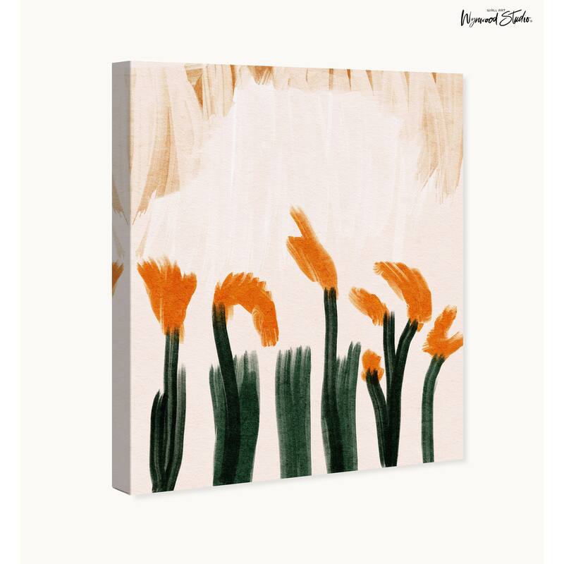 Wynwood Studio Canvas Abstract The Farmer s Flowers Orange Modern & Contemporary Wall Art Canvas Print