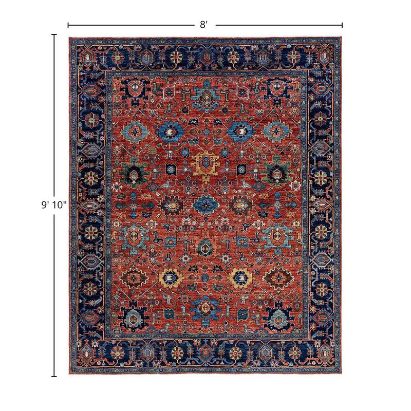 Serapi One-of-a-Kind Hand-Knotted Area Rug - Red, 8' 0" x 9' 10" - 8' 0" x 9' 10"
