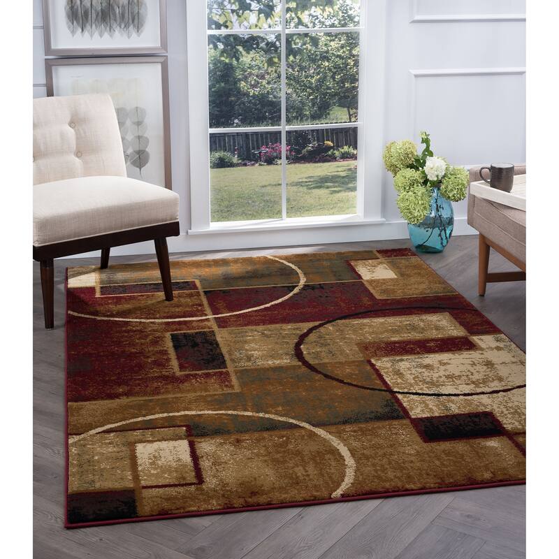 Flora Modern & Contemporary Color Block Indoor Area Rug