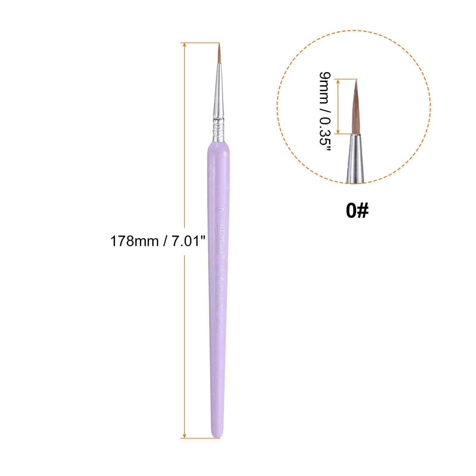 Detail Paint Brushes Pointed Tip Nylon Hair Miniature Painting Brush for Watercolor Oil Acrylic