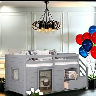 Solid Wood Multiple Functional Twin Size Low Loft Bed