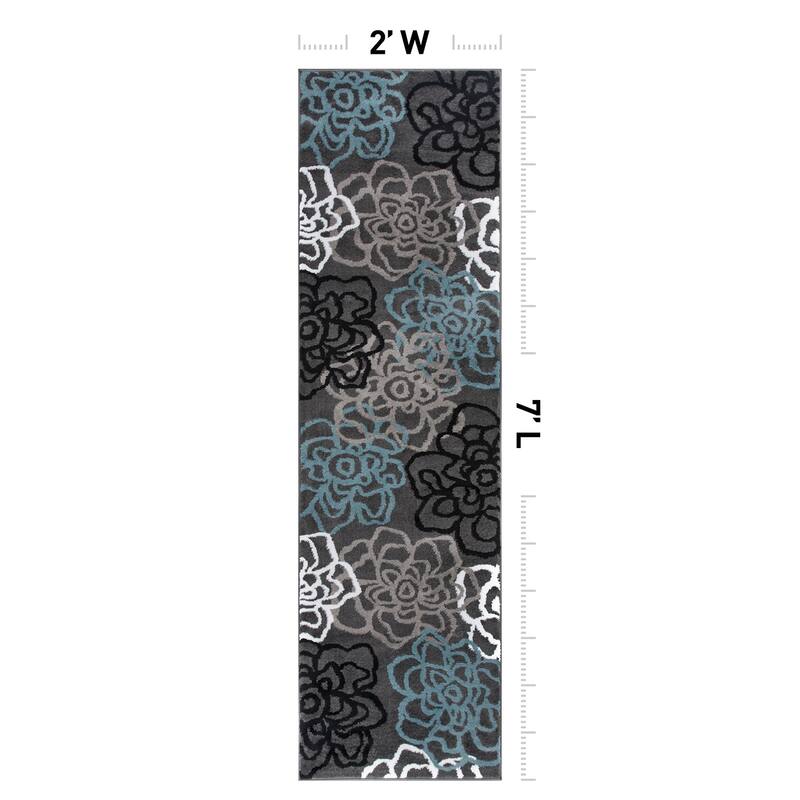 World Rug Gallery Contemporary Modern Floral Flowers Area Rug