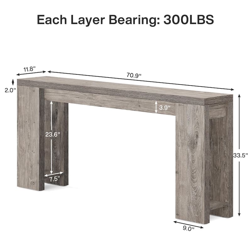 70.9 Inches Long Farmhouse Console Table Sofa Accent Table for Living Room