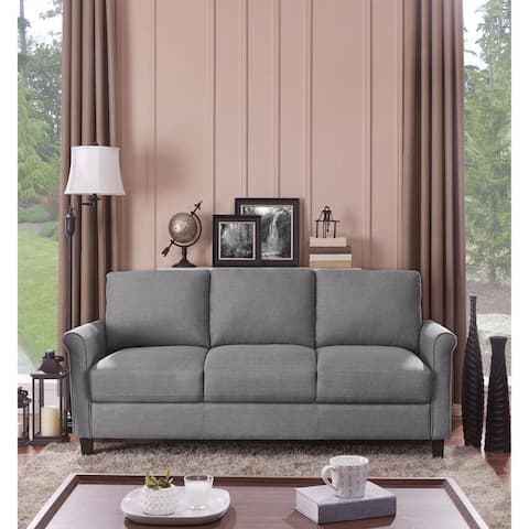 Handy Living Calhan Grey Textured Linen Sofa