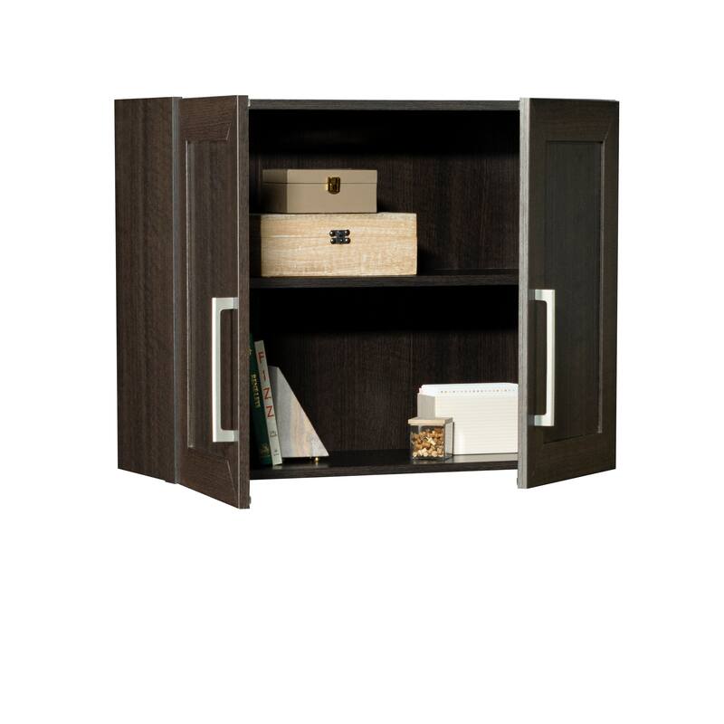 Engineered Wood Contemporary Wall Cabinet, Brown - 29.37" W × 12.21" D × 23.31" H