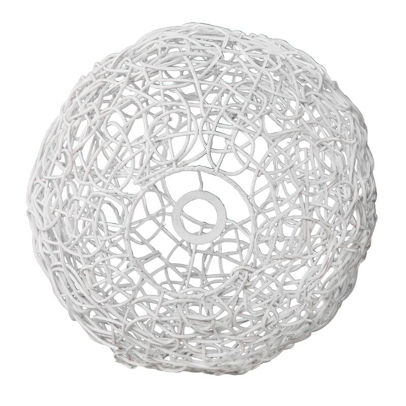SEI Furniture Algunas Transitional White Woven Fiber Pendant Shade
