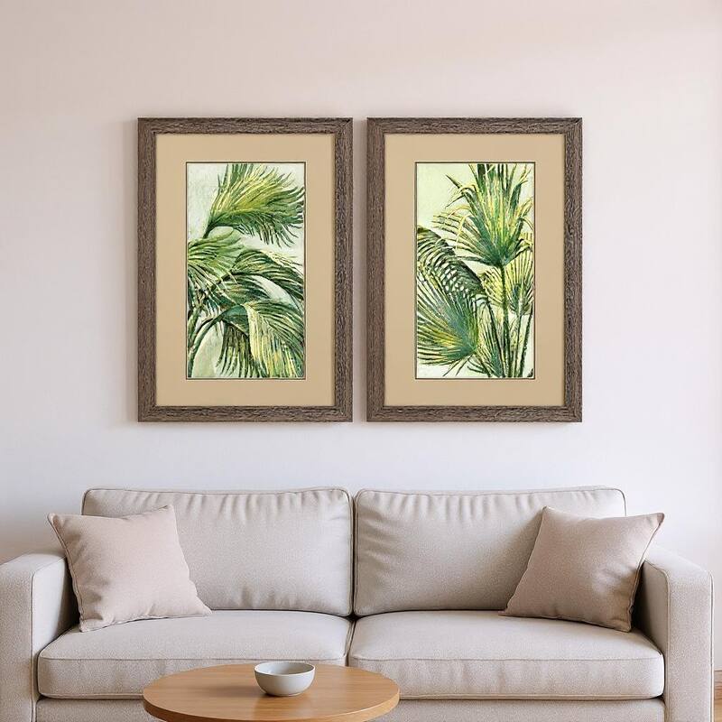 HomeRoots Set Of Two Summer Breeze Brown Framed Wall Art - 21.00 in. x 33.00 in. x 1.00 in.
