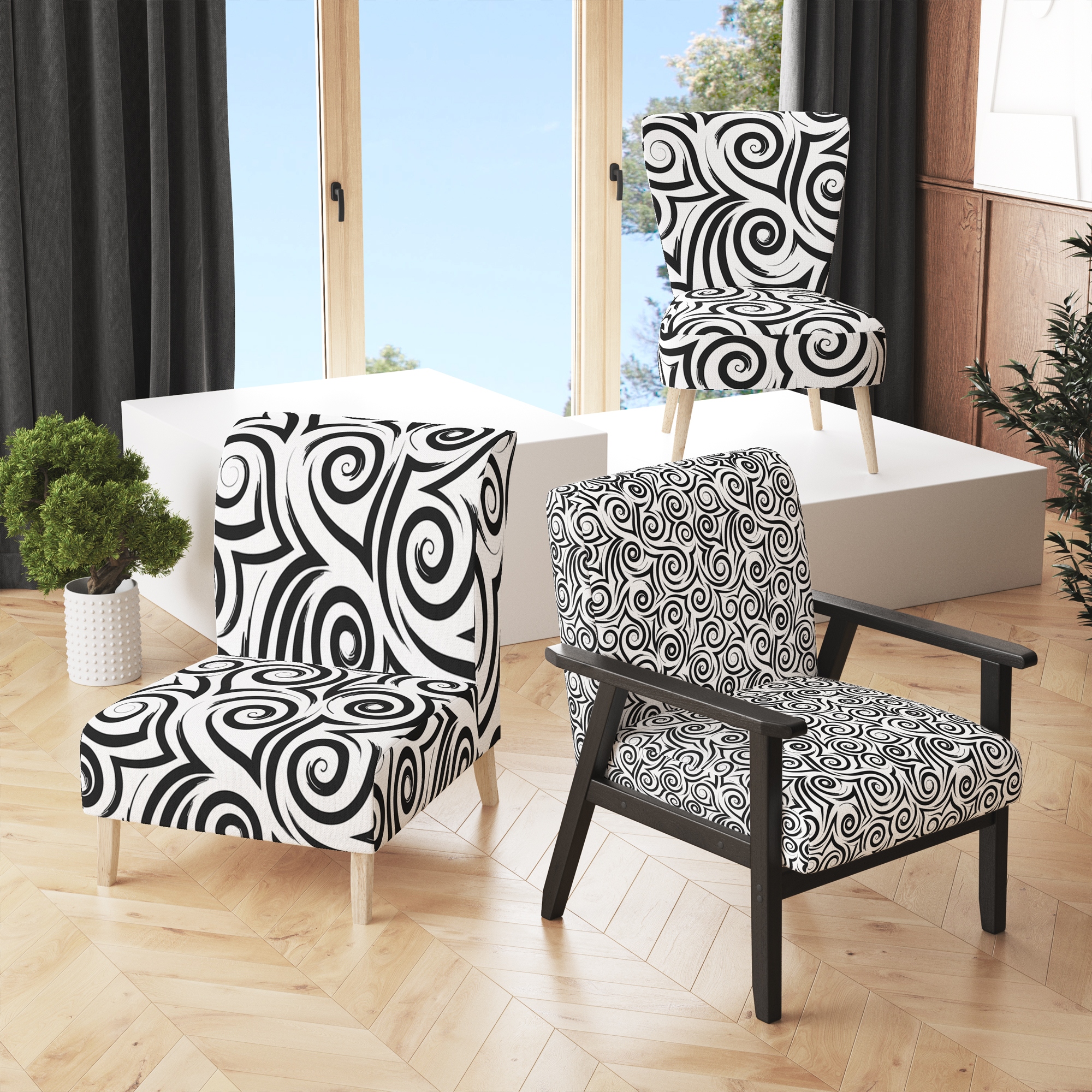 Black sales sitting chairs