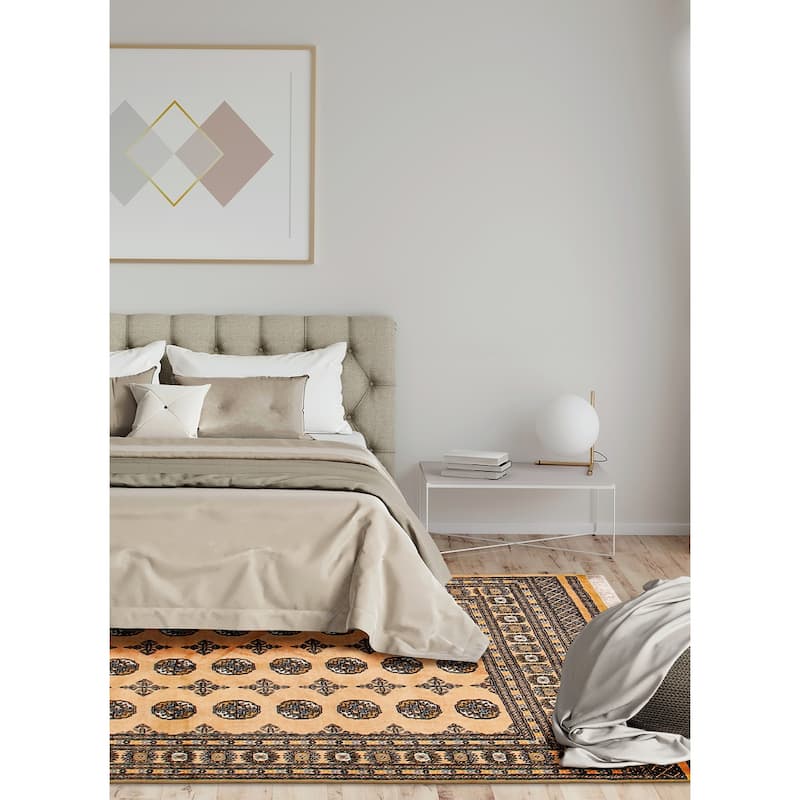 ECARPETGALLERY Hand-knotted Peshawar Bokhara Beige Wool Rug - 5'9 x 7'7