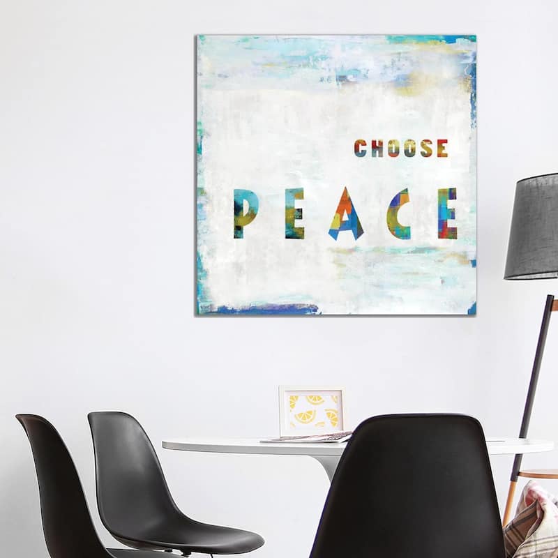 iCanvas "Choose Peace In Color" by Jamie MacDowell Canvas Print - 37x37x1.5