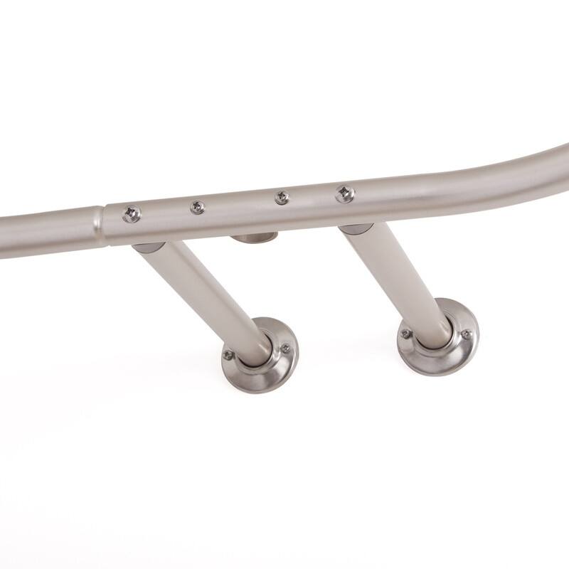 Utopia Alley Rustproof Aluminum Hoop Shower Rod With Ceiling Support