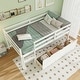 preview thumbnail 23 of 21, Twin Size Low Loft Bed with 3 Drawers with Ladder and Full-length Guardrails