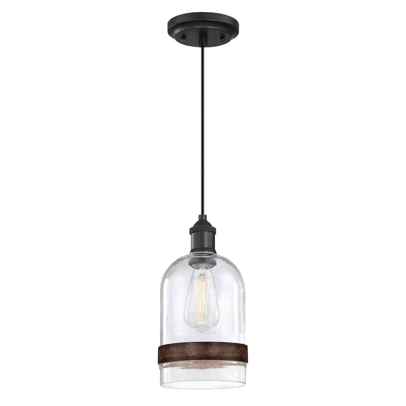 Westinghouse 6129800 Tarrant 6" Wide Wood Mini Pendant