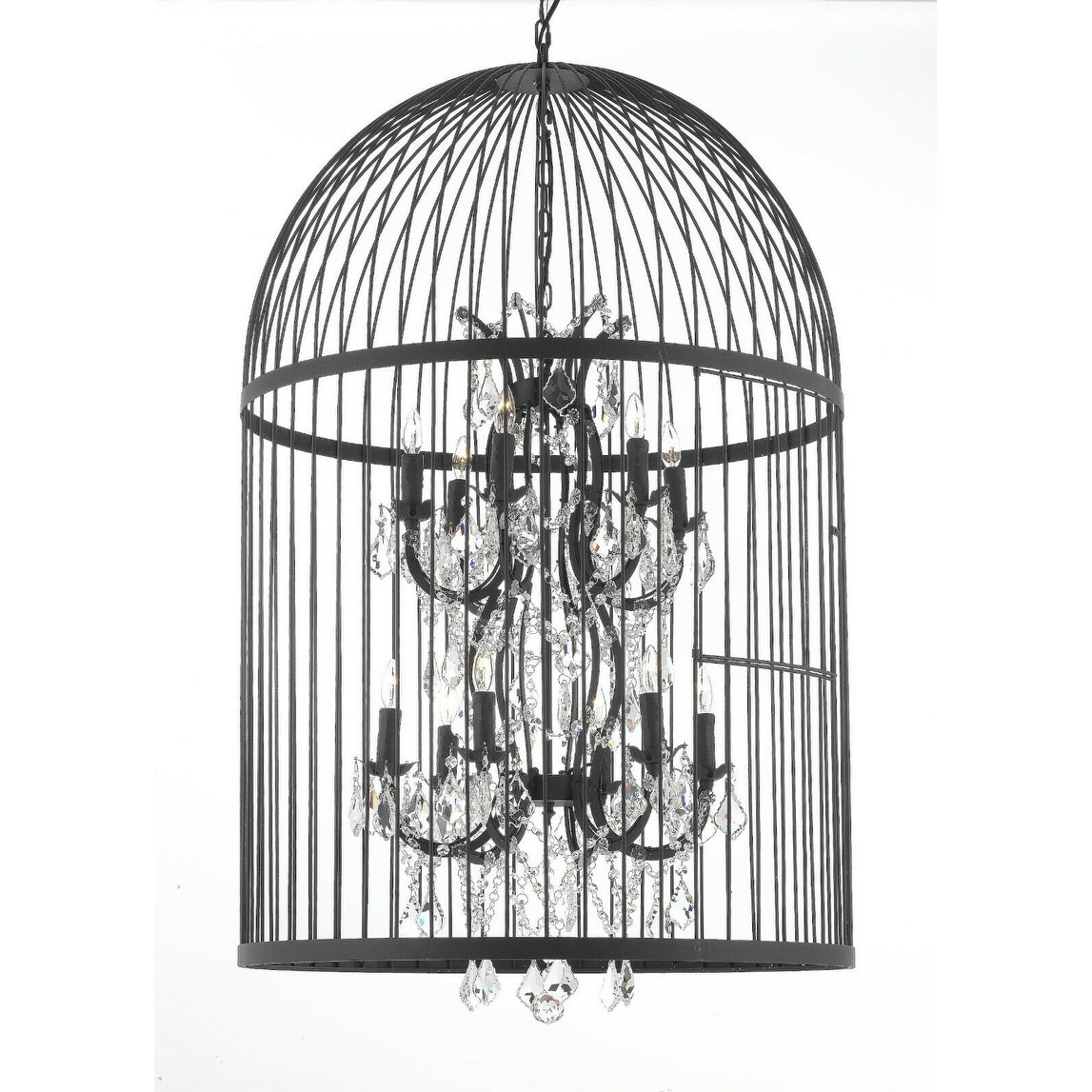 12 Light Castile Birdcage Chandelier Lighting Rust Finish Pendant - Chandeliers For Bedrooms by Overstock.com