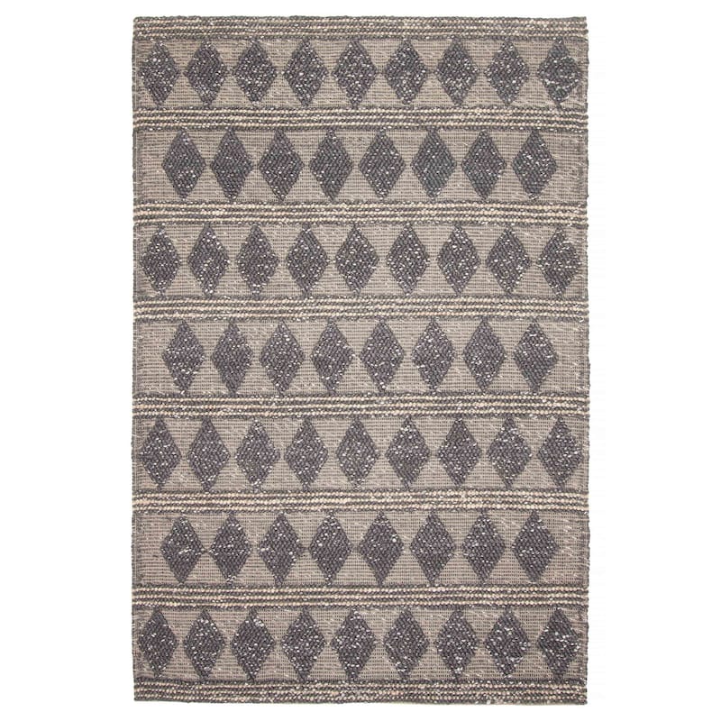ECARPETGALLERY Braid weave Sienna Grey Wool Rug - 6'0 x 9'0 - Dark Grey - 6'0 x 9'0