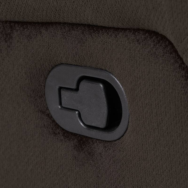 Oversized Brown Plush Fabric Glider Recliner Chair