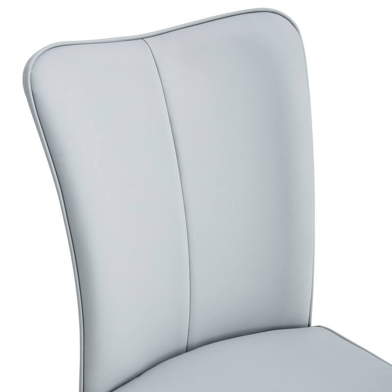 Modern/Minimalist Style PU Leather Dining Chairs Set of 2 with Black Metal Legs