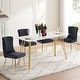 preview thumbnail 4 of 14, ivinta Tufted Dining Chair Set of 2, Luxury Black Tufted Button Back Dining Room Chair, Upholstery Accent Chair with Gold Legs