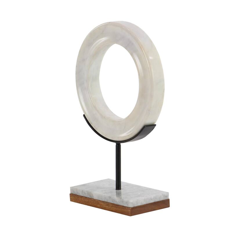 Black Polyresin Tall Slim Figure People Decorative Sculpture with Ribbed Body and Glitter Accents