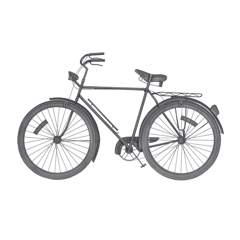Metal Bike Home Wall Decor with Seat and Handles - Red - Roche River Decor