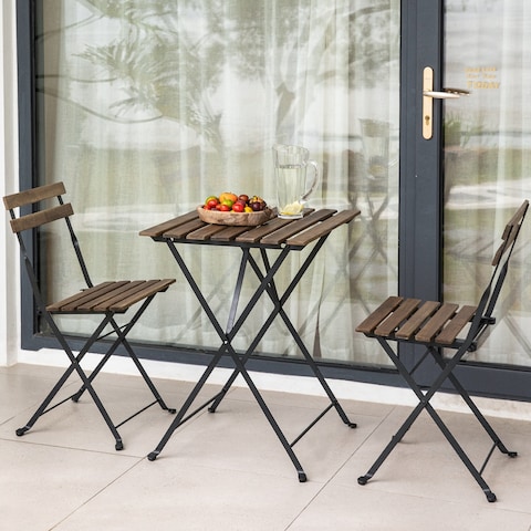 COSIEST 3-piece Acacia Wood Outdoor Patio Bistro Set