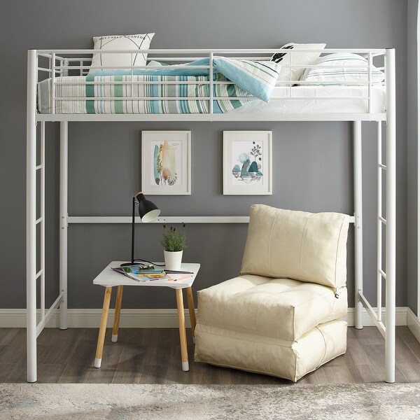Shop Taylor Olive Abner Silver Metal Full Loft Bed Overstock 12637228