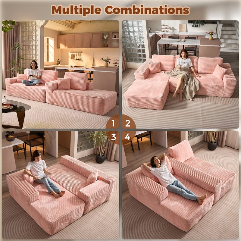 HOOOWOOO Modern L-shaped Modular Sectional Sofa with Chaise