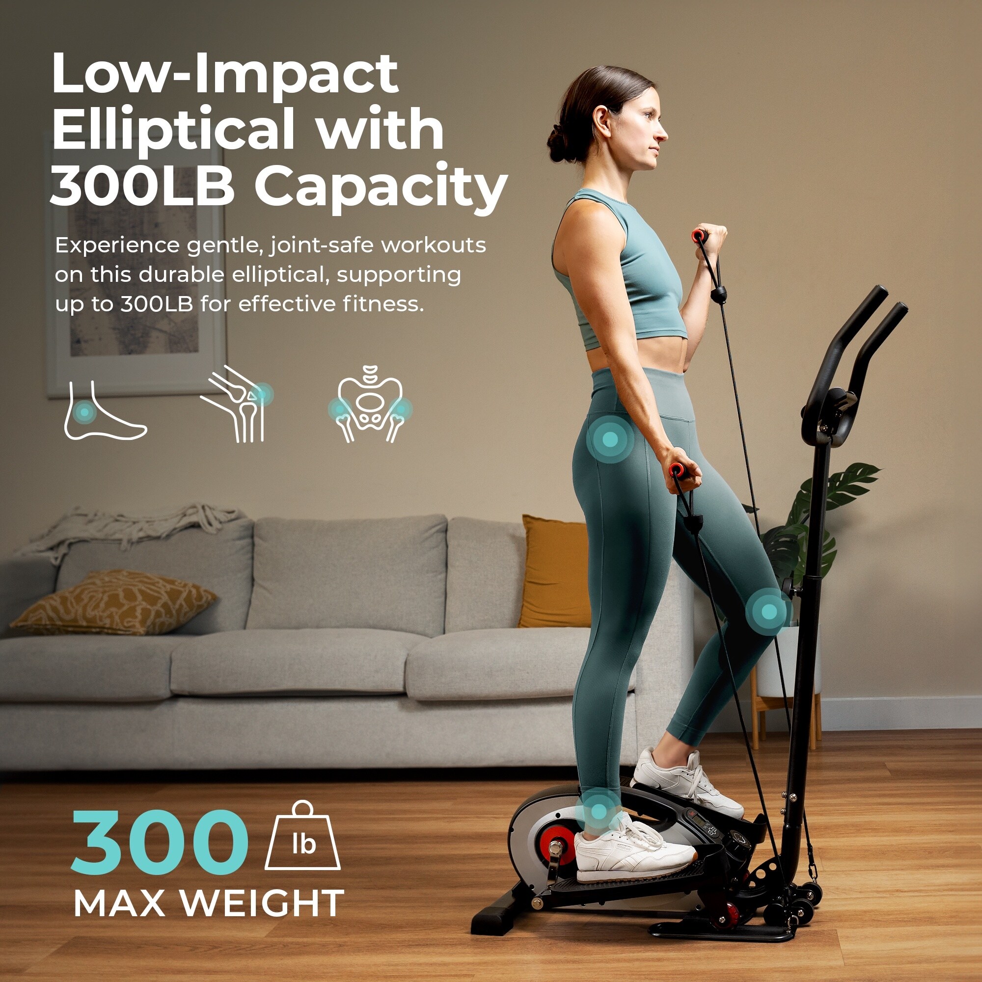 Sunny Smart Compact Elliptical w Resistance Bands E323057