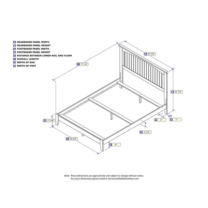 Traditional Bed Frame with Open Footboard - HomeStock Elegant Design
