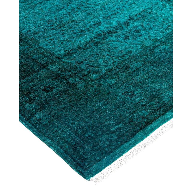 Contemporary Overdyed Wool Hand Knotted Runner - 3' 0" x 10' 0"
