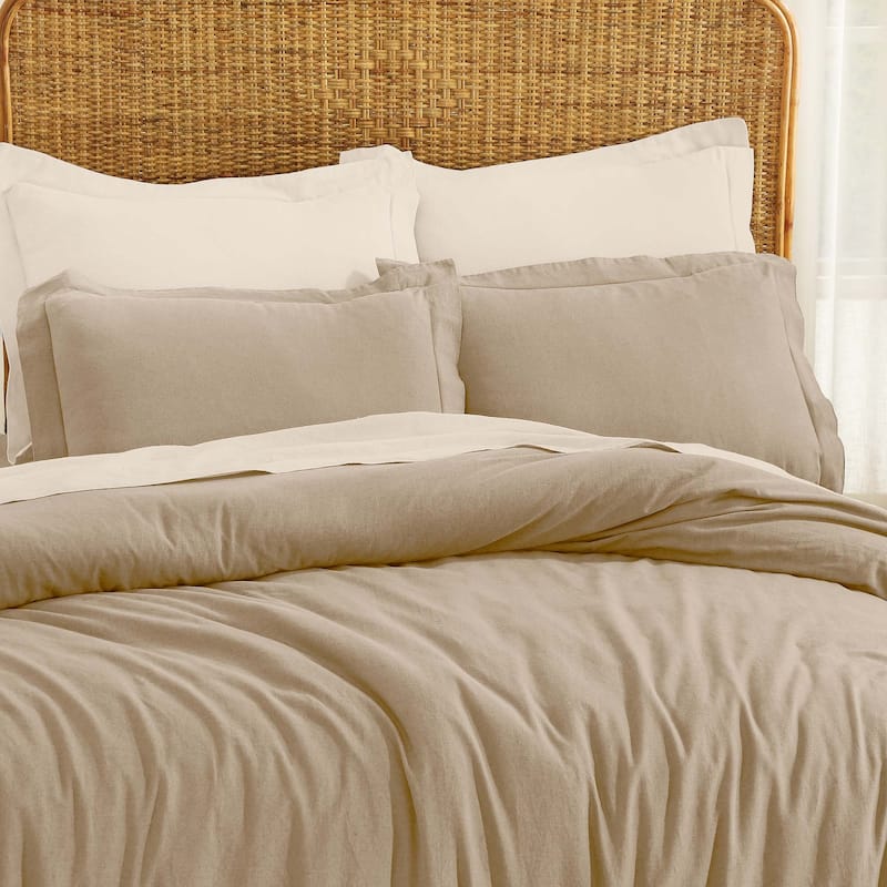 Superior Cotton Linen Garment Washed 3 Piece Duvet Cover Set