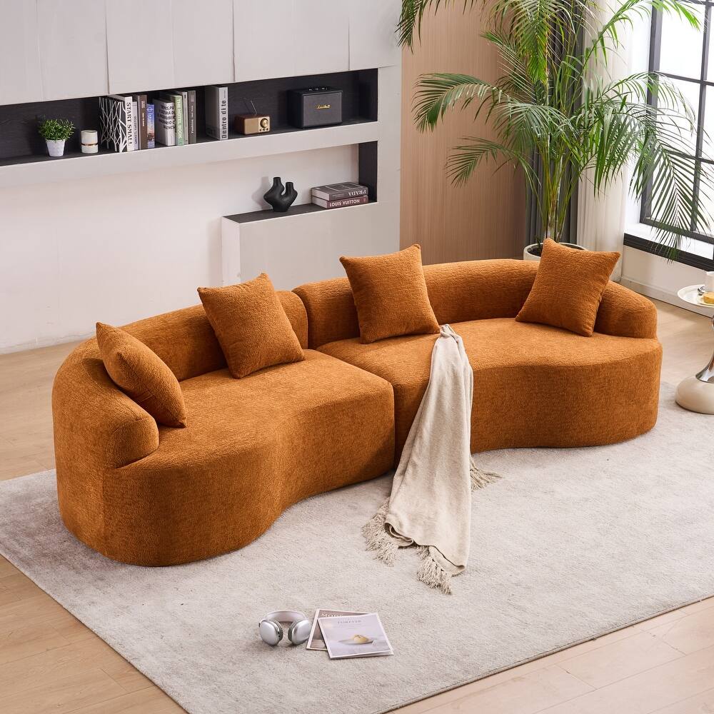 GDFStudio - Soft Upholstered 110" Curved Modular Sectional Sofa