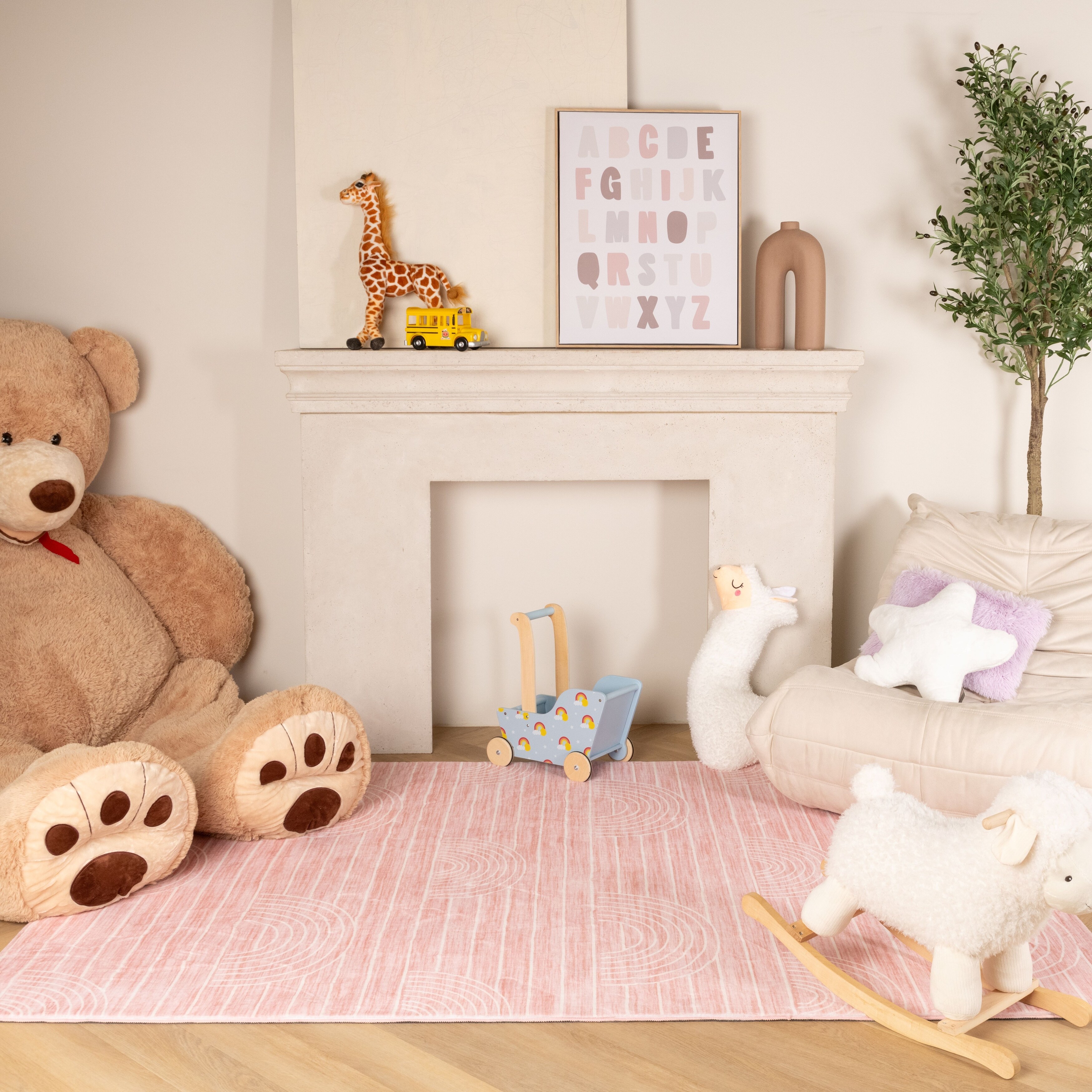 Rug Branch Kids Rainbow Soft Playmat Pink Indoor Soft Area Rug Bed Bath & Beyond 38318837