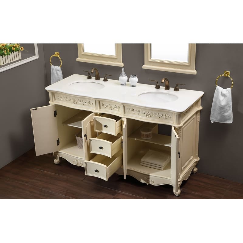 60" Double Bathroom Vanity Sink
