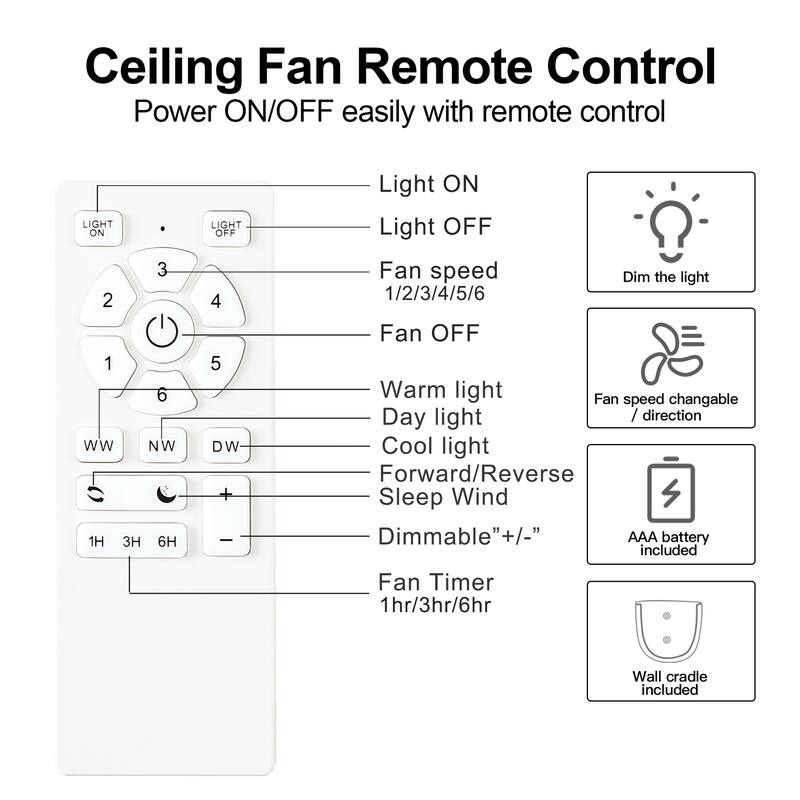 42 in. Retractable Ceiling Fan with Remote Control