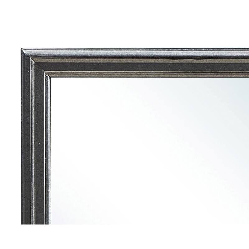 Metallic Wooden Framed Square Dresser Wall Mirror - 38" - Black