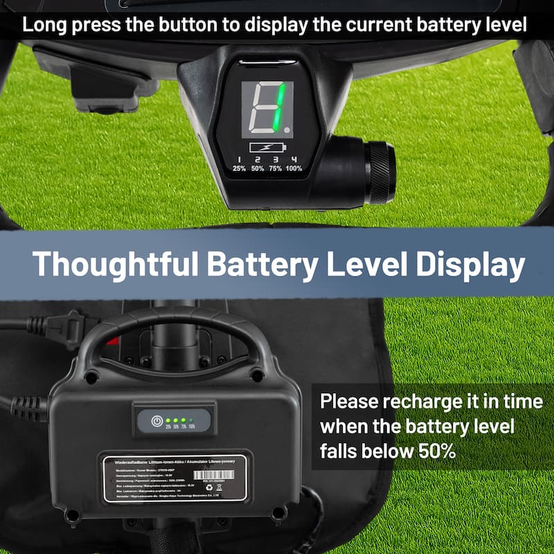 Gymax Electric Golf Push Cart w/Adjustable Handle & 9 Speed Settings