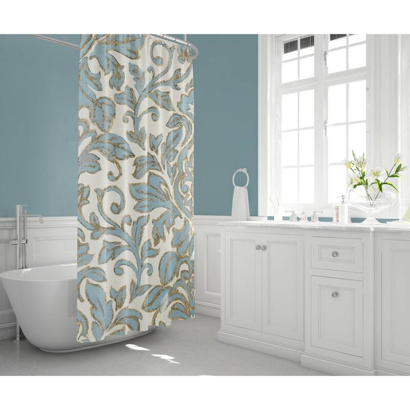 Laural Home Antique Damask 71" x 72" Shower Curtain